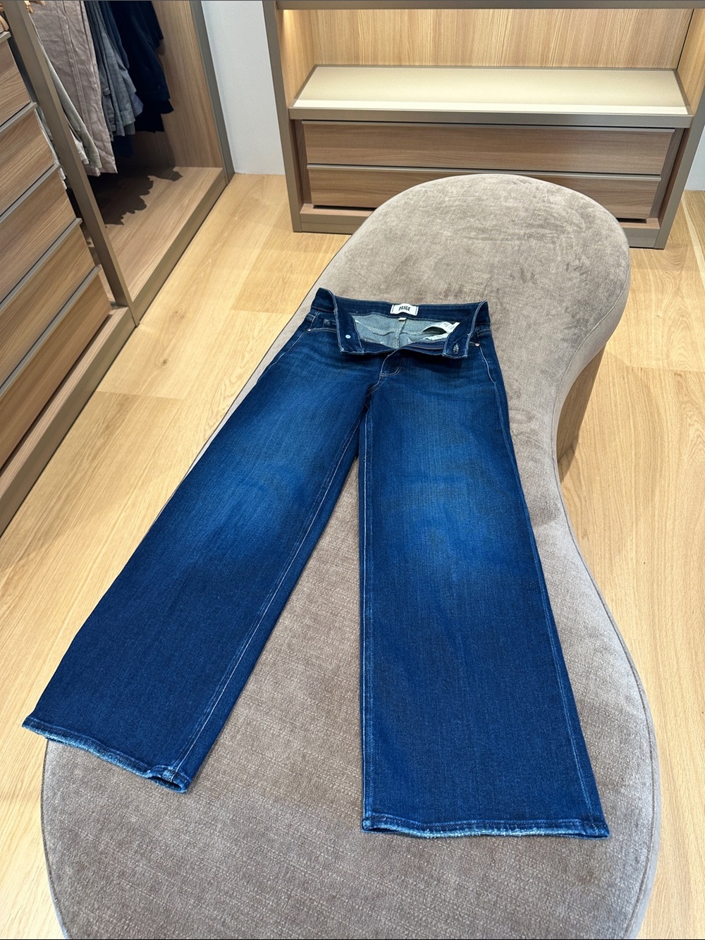 PAIGE Denim Wide-Leg Jeans in Dark Blue Wash Anessa Overdrive 26 NWT